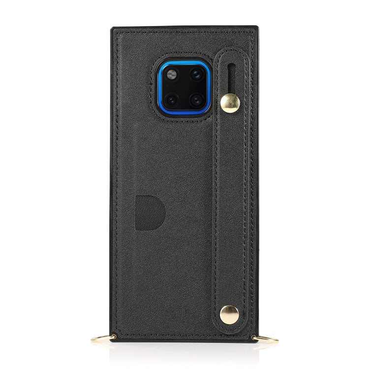For Huawei Mate 20 Pro Wrist Strap PU+TPU Shockproof Protective Case with Crossbody Lanyard & Holder & Card Slot