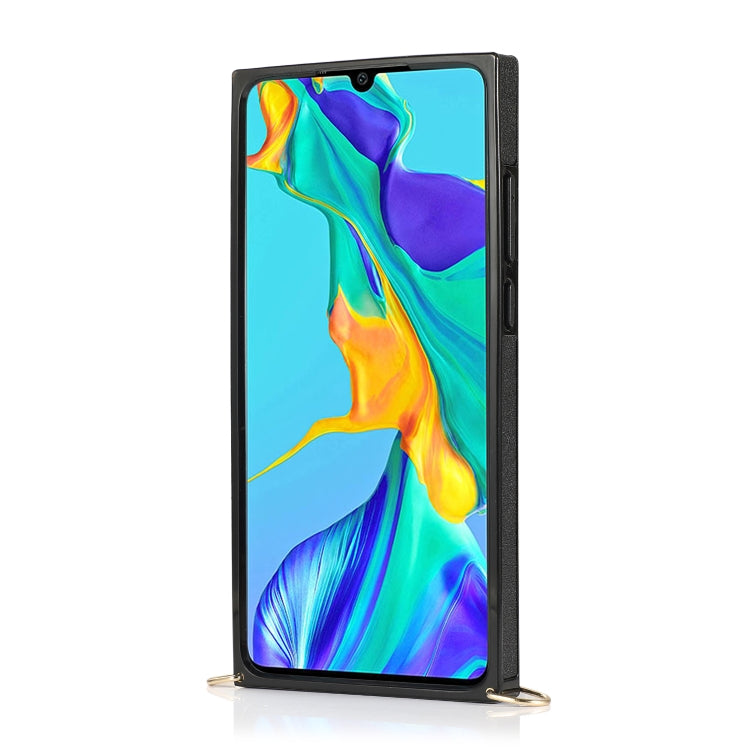 For Huawei P30 Wrist Strap PU+TPU Shockproof Protective Case with Crossbody Lanyard & Holder & Card Slot