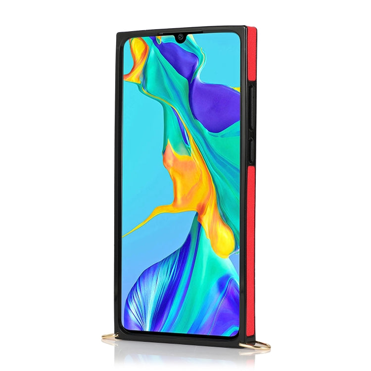 For Huawei P30 Wrist Strap PU+TPU Shockproof Protective Case with Crossbody Lanyard & Holder & Card Slot