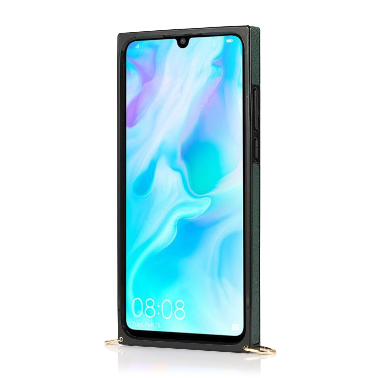 For Huawei P30 Lite Wrist Strap PU+TPU Shockproof Protective Case with Crossbody Lanyard & Holder & Card Slot