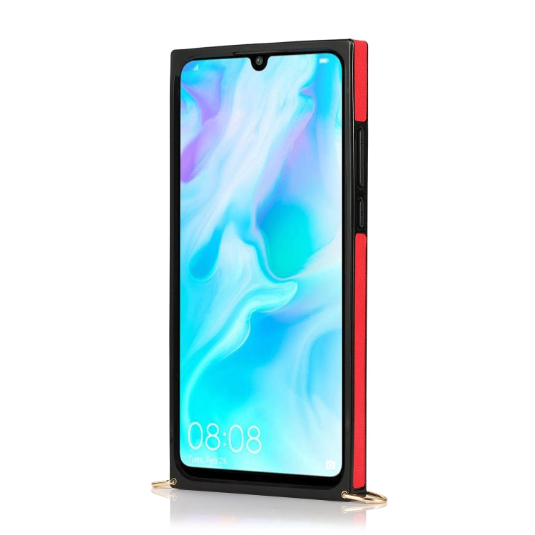 For Huawei P30 Lite Wrist Strap PU+TPU Shockproof Protective Case with Crossbody Lanyard & Holder & Card Slot