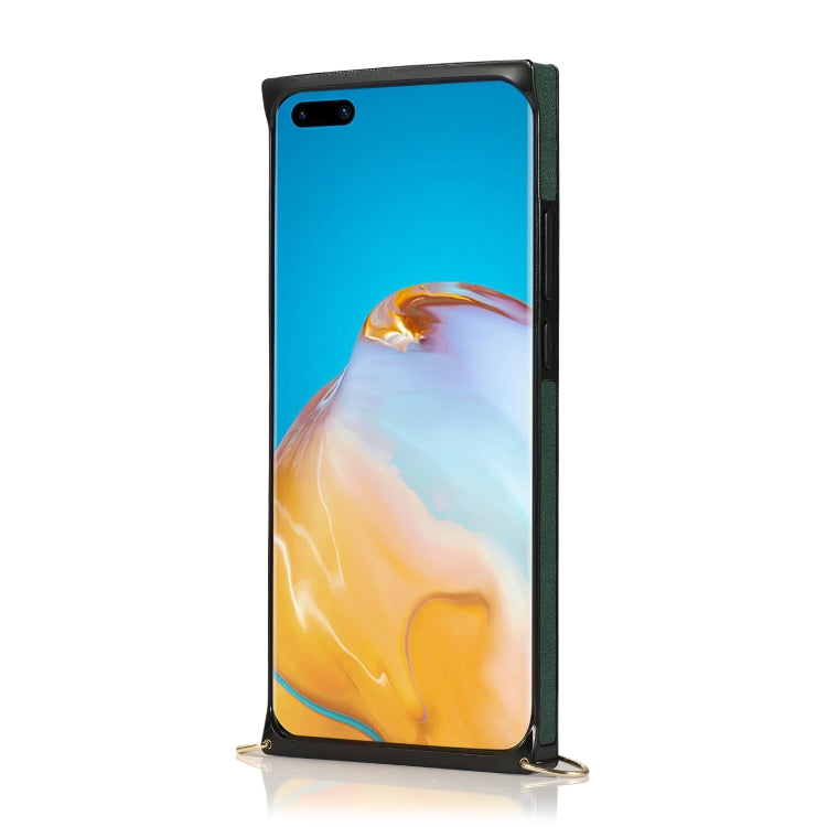 For Huawei P40 Pro Plus Wrist Strap PU+TPU Shockproof Protective Case with Crossbody Lanyard & Holder & Card Slot