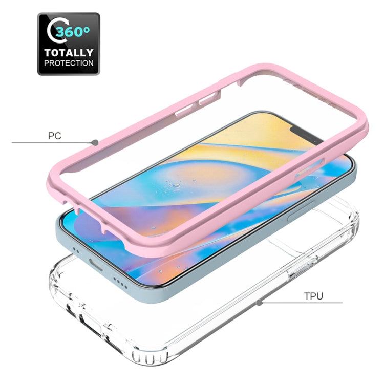 For iPhone 12 mini Shockproof TPU Frame + Clear PC Back Case + Front PET Screen Protector