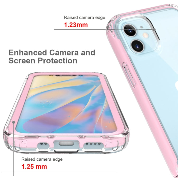 For iPhone 12 mini Shockproof TPU Frame + Clear PC Back Case + Front PET Screen Protector