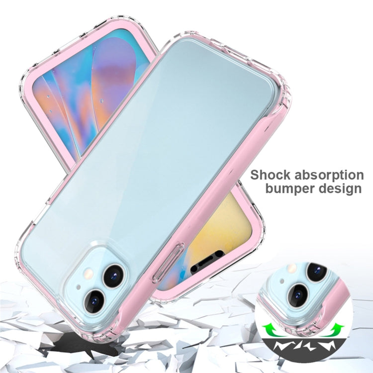 For iPhone 12 mini Shockproof TPU Frame + Clear PC Back Case + Front PET Screen Protector