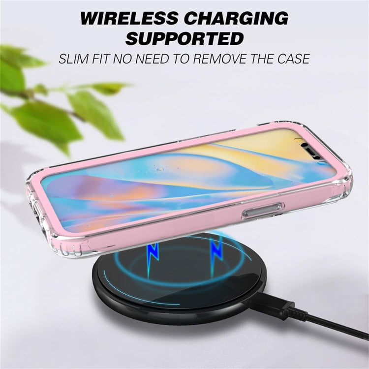 For iPhone 12 mini Shockproof TPU Frame + Clear PC Back Case + Front PET Screen Protector