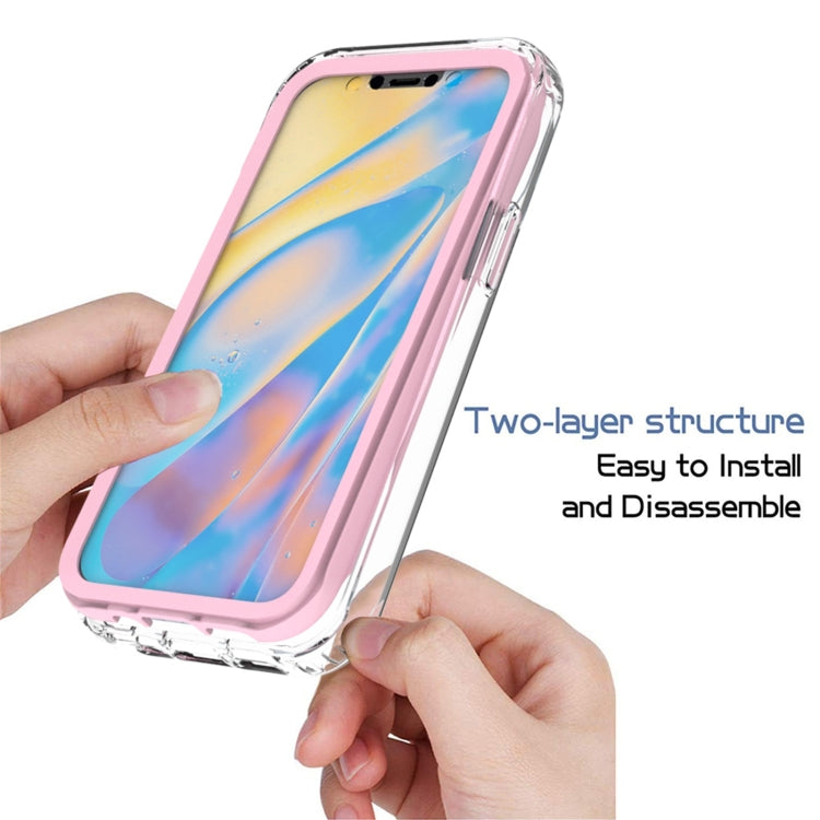For iPhone 12 mini Shockproof TPU Frame + Clear PC Back Case + Front PET Screen Protector
