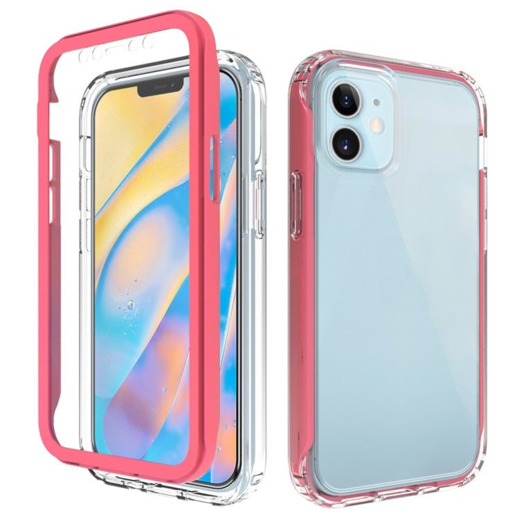 For iPhone 12 mini Shockproof TPU Frame + Clear PC Back Case + Front PET Screen Protector