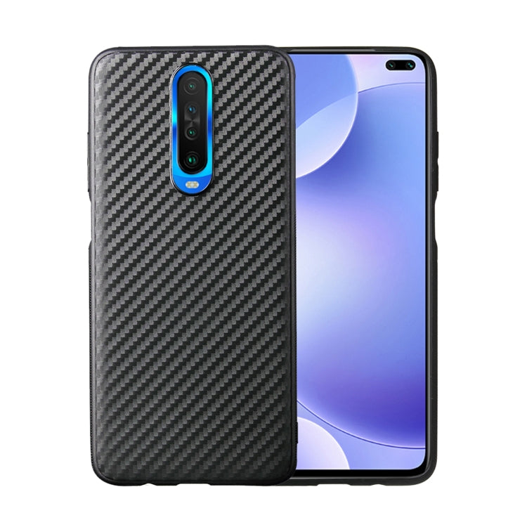 For Xiaomi Redmi K30 Carbon Fiber Texture TPU Protective Case(Black)