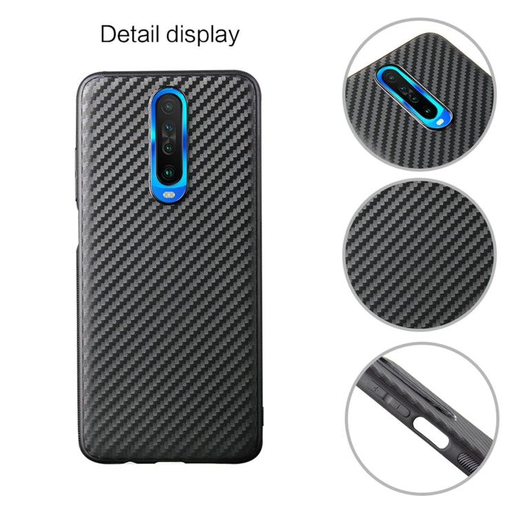 For Xiaomi Redmi K30 Carbon Fiber Texture TPU Protective Case(Black)