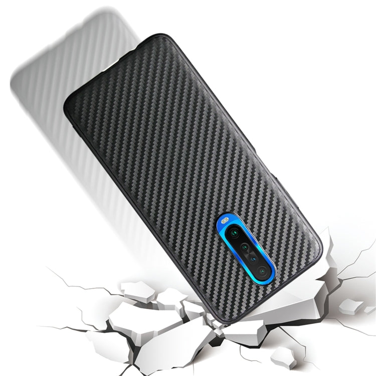 For Xiaomi Redmi K30 Carbon Fiber Texture TPU Protective Case(Black)