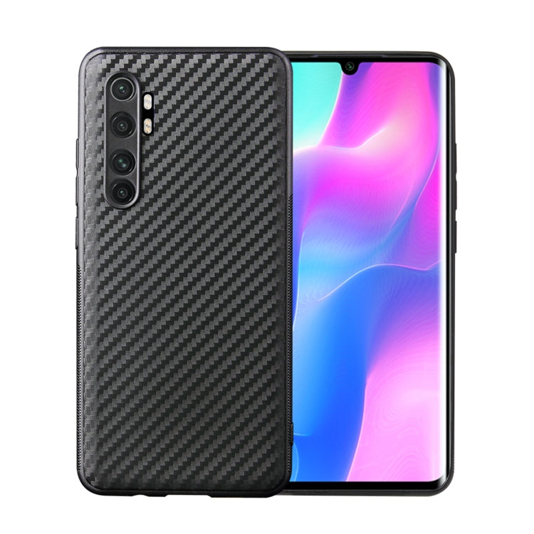 For Xiaomi Mi Note 10 Lite Carbon Fiber Texture TPU Protective Case(Black)