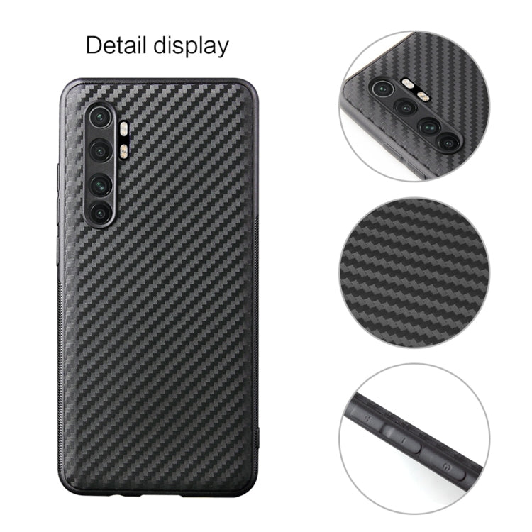 For Xiaomi Mi Note 10 Lite Carbon Fiber Texture TPU Protective Case(Black)