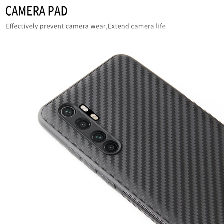 For Xiaomi Mi Note 10 Lite Carbon Fiber Texture TPU Protective Case(Black)