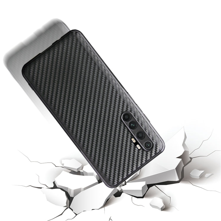 For Xiaomi Mi Note 10 Lite Carbon Fiber Texture TPU Protective Case(Black)