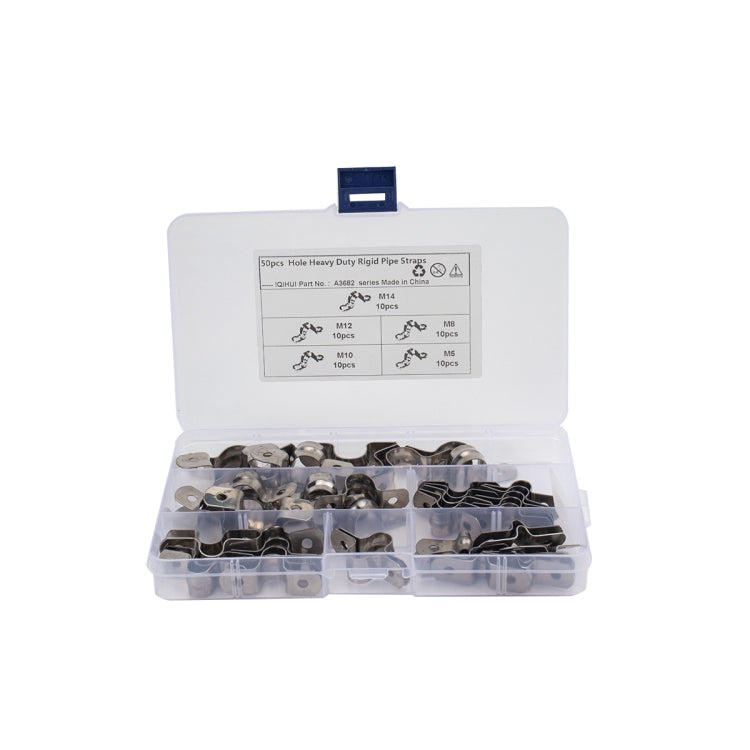 50 in 1 Stainless Steel Hole Tube Clips U-tube Clamp Connecting Ring Hose Clamp