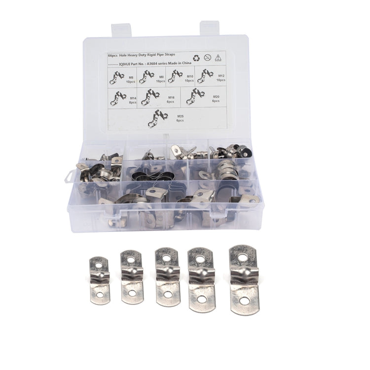 66 in 1 Stainless Steel Hole Tube Clips U-tube Clamp Connecting Ring Hose Clamp