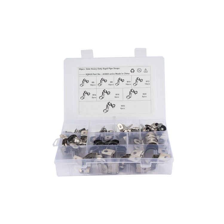 66 in 1 Stainless Steel Hole Tube Clips U-tube Clamp Connecting Ring Hose Clamp
