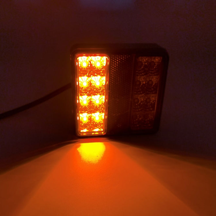 2 PCS Trailer / Truck D-type Square Shape 22LEDs Tail Light with License Plate Light Set