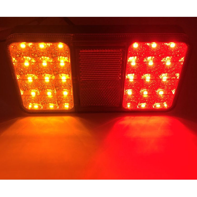 2 PCS Trailer / Truck E-type Long Strip 24LEDs Tail Light with License Plate Light Set