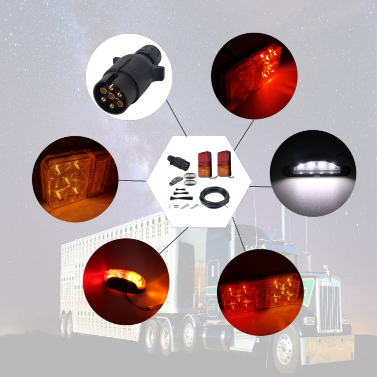 2 PCS Trailer / Truck F-type Long Strip 10LEDs Tail Light Set