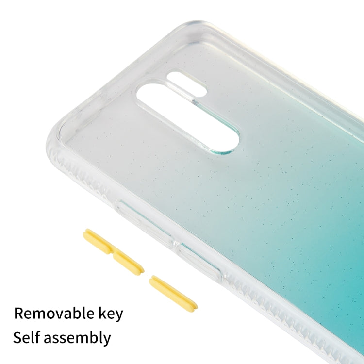 For Xiaomi Redmi 9 Gradient Shockproof TPU + Acrylic Protective Case with Detachable Buttons
