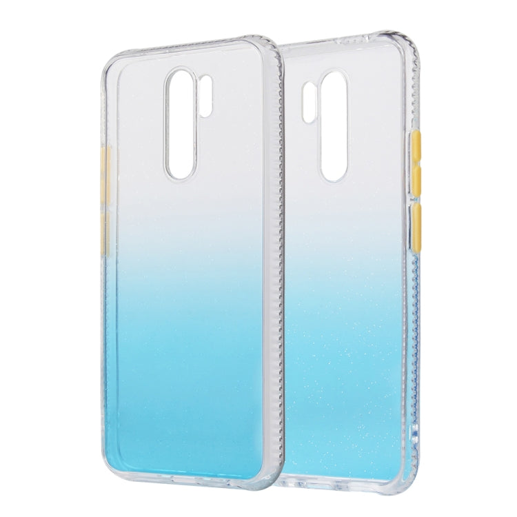 For Xiaomi Redmi 9 Gradient Shockproof TPU + Acrylic Protective Case with Detachable Buttons