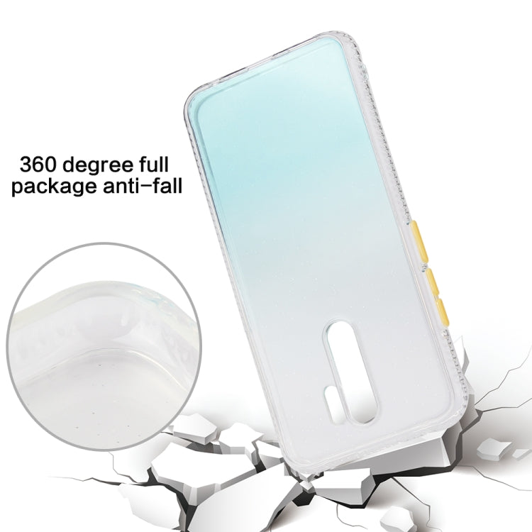For Xiaomi Redmi 9 Gradient Shockproof TPU + Acrylic Protective Case with Detachable Buttons