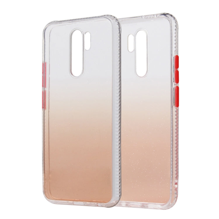 For Xiaomi Redmi 9 Gradient Shockproof TPU + Acrylic Protective Case with Detachable Buttons