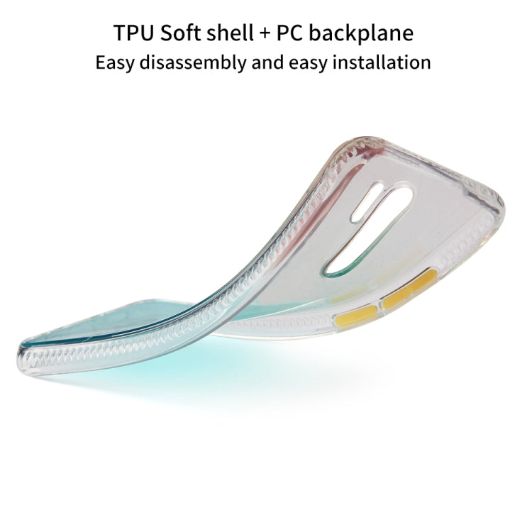 For Xiaomi Redmi 9 Gradient Shockproof TPU + Acrylic Protective Case with Detachable Buttons