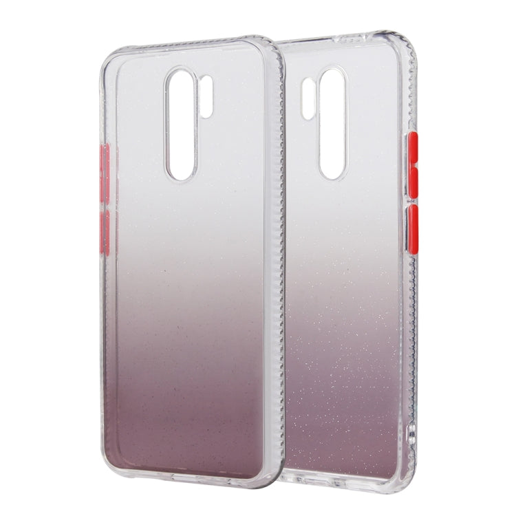For Xiaomi Redmi 9 Gradient Shockproof TPU + Acrylic Protective Case with Detachable Buttons