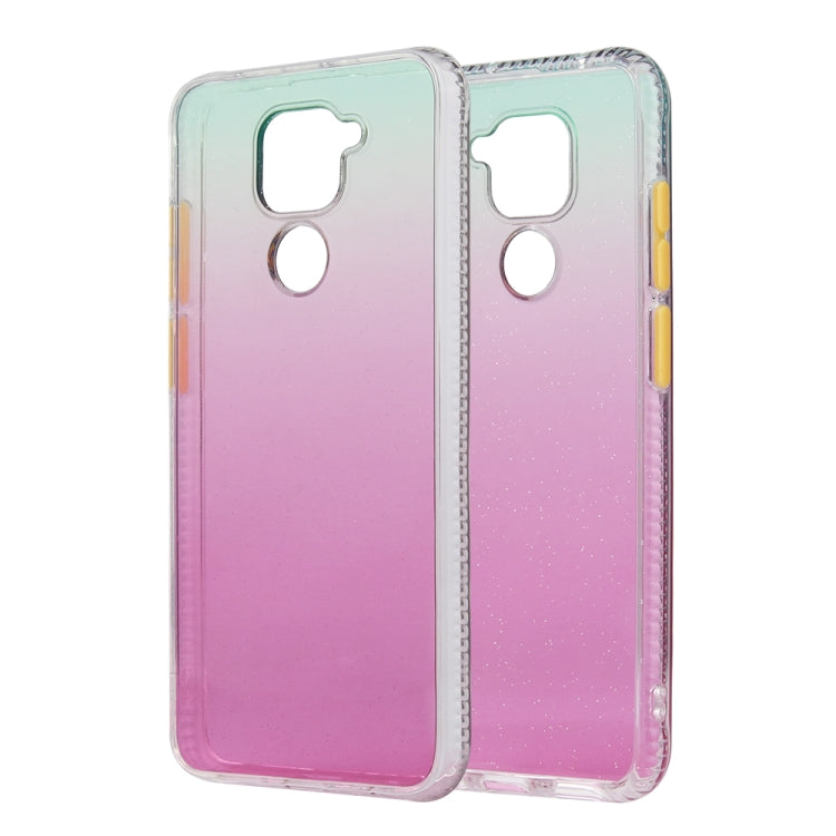 For Xiaomi Redmi Note 9 Gradient Shockproof TPU + Acrylic Protective Case with Detachable Buttons