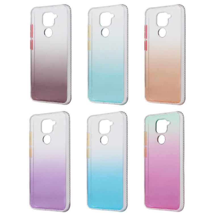 For Xiaomi Redmi Note 9 Gradient Shockproof TPU + Acrylic Protective Case with Detachable Buttons