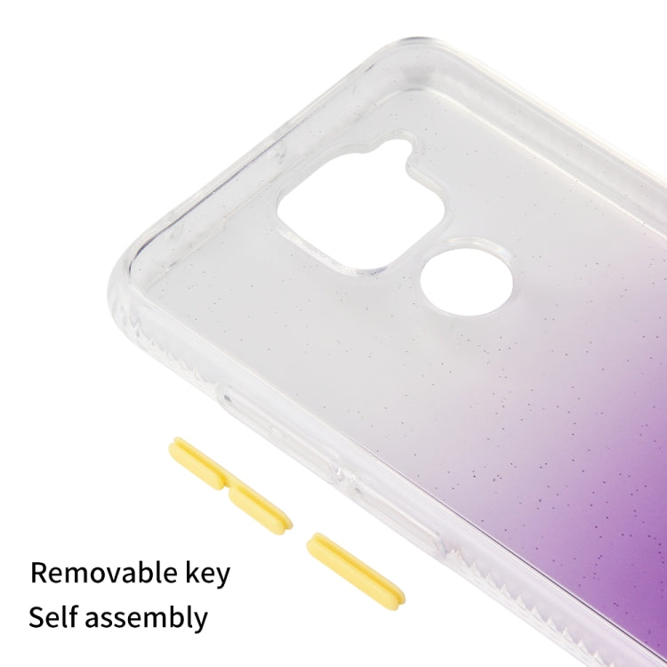 For Xiaomi Redmi Note 9 Gradient Shockproof TPU + Acrylic Protective Case with Detachable Buttons