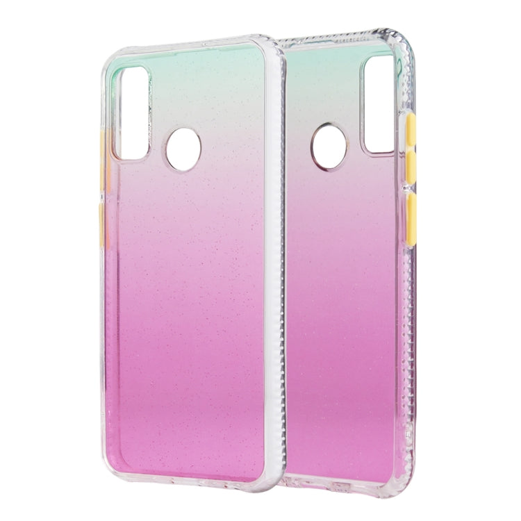 For Huawei P Smart 2020 Gradient Shockproof TPU + Acrylic Protective Case with Detachable Buttons