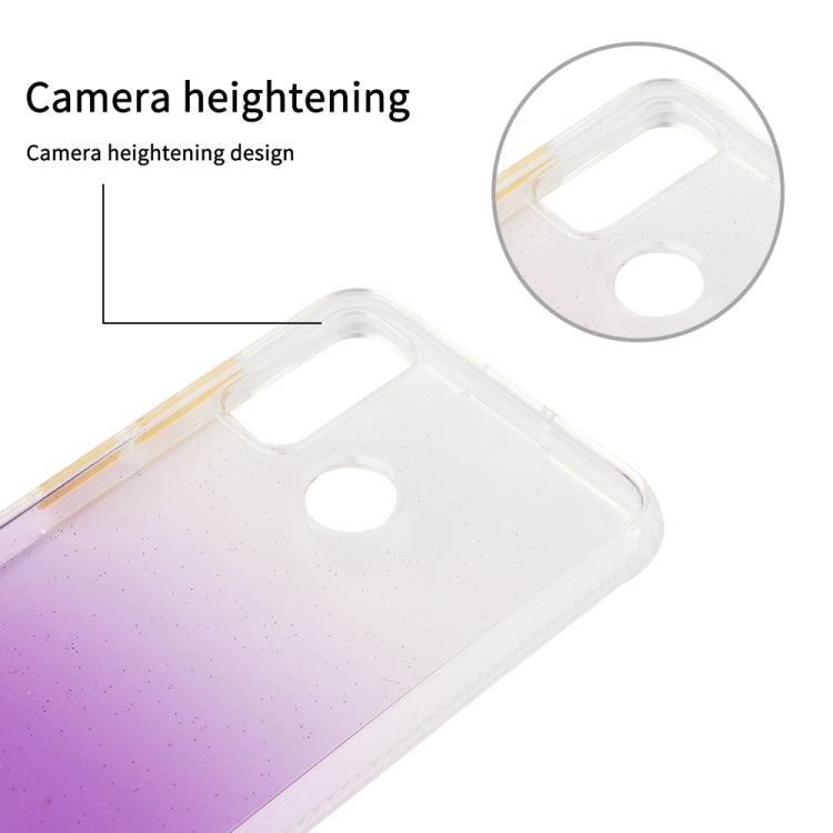 For Huawei P Smart 2020 Gradient Shockproof TPU + Acrylic Protective Case with Detachable Buttons