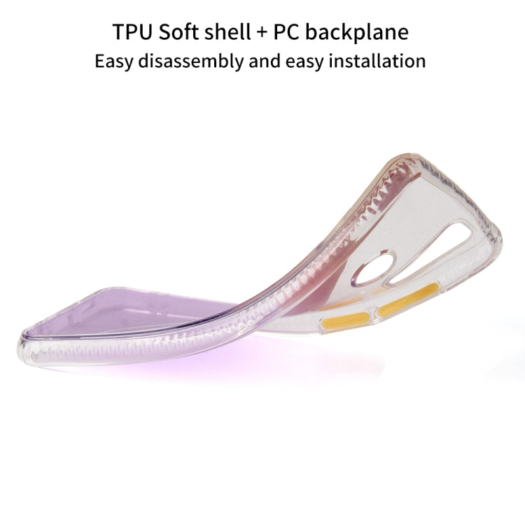 For Huawei P Smart 2020 Gradient Shockproof TPU + Acrylic Protective Case with Detachable Buttons
