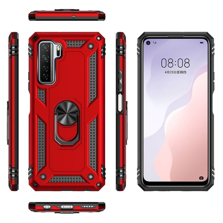 For Huawei P40 Lite 5G Shockproof TPU + PC Protective Case with 360 Degree Rotating Holder