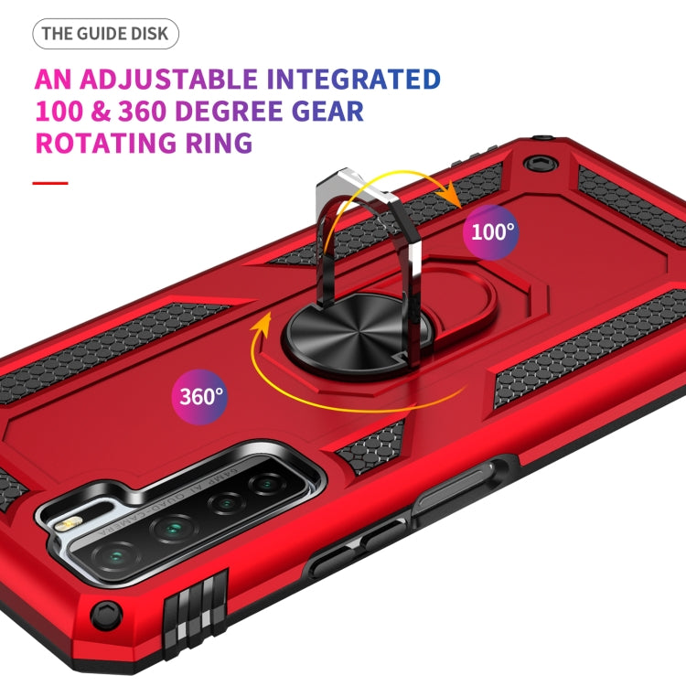 For Huawei P40 Lite 5G Shockproof TPU + PC Protective Case with 360 Degree Rotating Holder