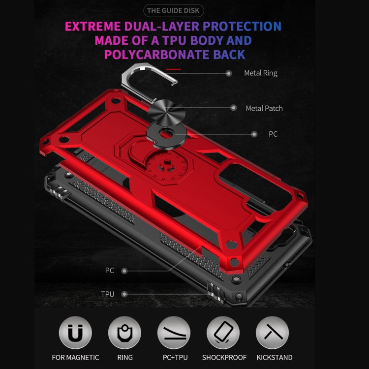 For Huawei P40 Lite 5G Shockproof TPU + PC Protective Case with 360 Degree Rotating Holder