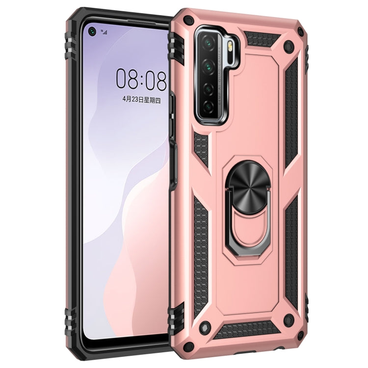 For Huawei P40 Lite 5G Shockproof TPU + PC Protective Case with 360 Degree Rotating Holder