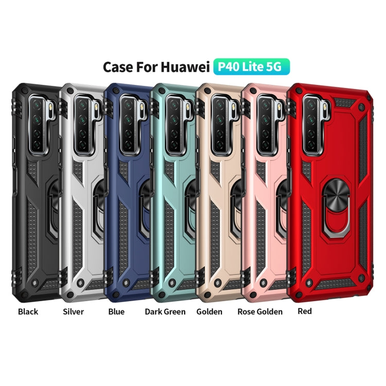 For Huawei P40 Lite 5G Shockproof TPU + PC Protective Case with 360 Degree Rotating Holder