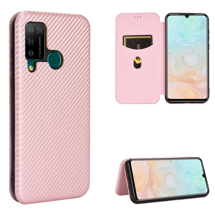 For DOOGEE N20 Pro Carbon Fiber Texture Horizontal Flip TPU + PC + PU Leather Case with Card Slot