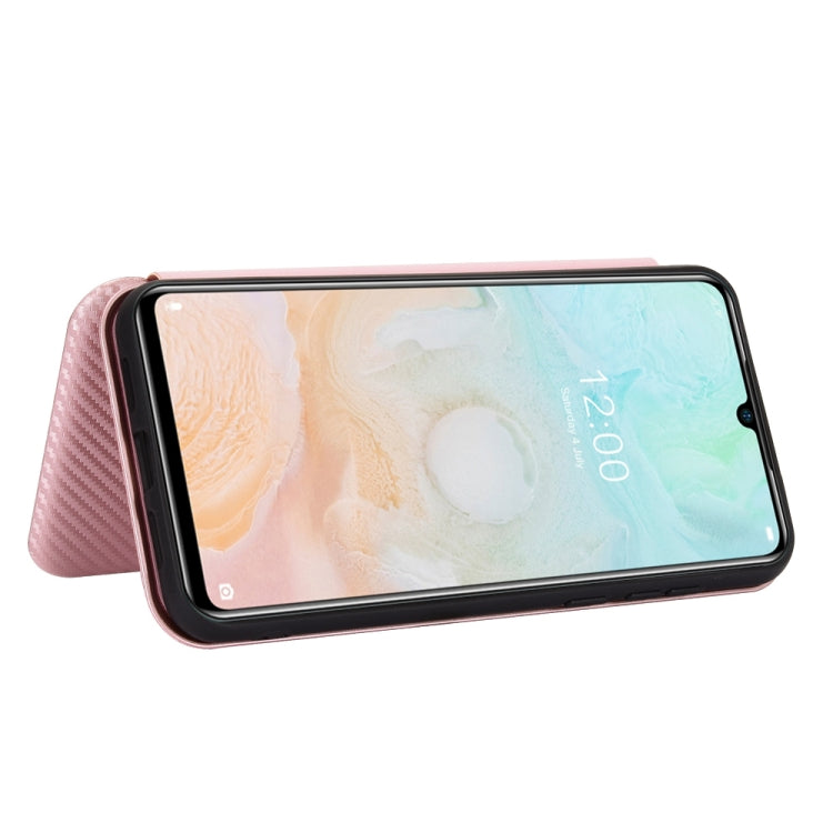 For DOOGEE N20 Pro Carbon Fiber Texture Horizontal Flip TPU + PC + PU Leather Case with Card Slot