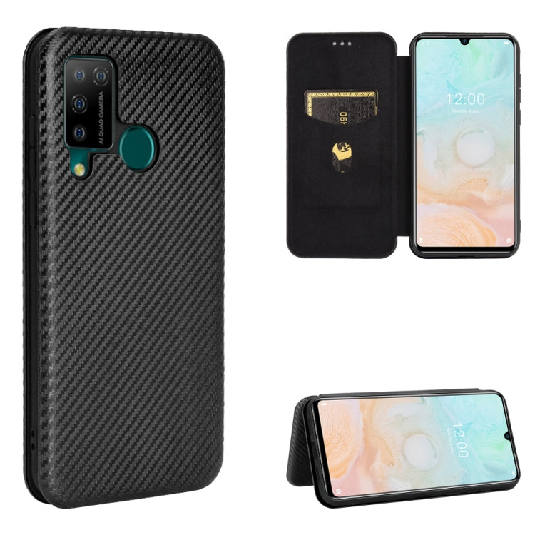 For DOOGEE N20 Pro Carbon Fiber Texture Horizontal Flip TPU + PC + PU Leather Case with Card Slot