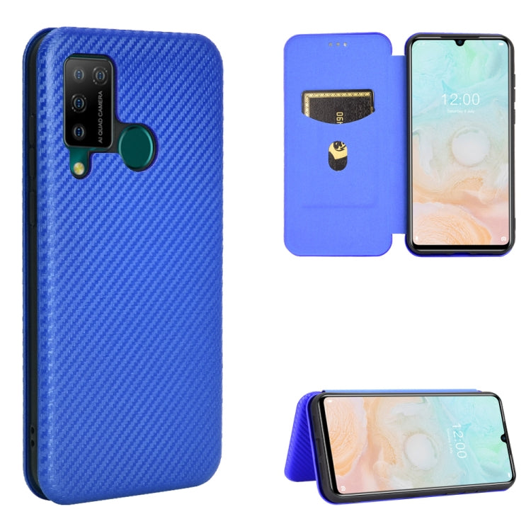 For DOOGEE N20 Pro Carbon Fiber Texture Horizontal Flip TPU + PC + PU Leather Case with Card Slot