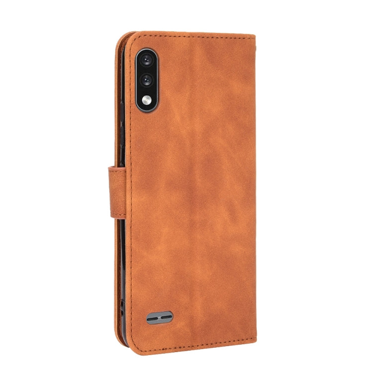 For LG K22 Solid Color Skin Feel Magnetic Buckle Horizontal Flip Calf Texture PU Leather Case with Holder & Card Slots & Wallet
