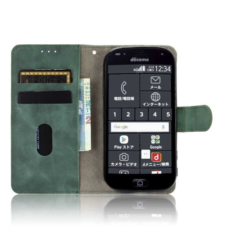 For Fujitsu F-42A / F-01L Solid Color Skin Feel Magnetic Buckle Horizontal Flip Calf Texture PU Leather Case with Holder & Card Slots & Wallet