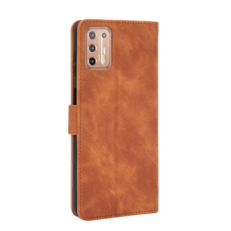 For Motorola Moto G9 Plus Solid Color Skin Feel Magnetic Buckle Horizontal Flip Calf Texture PU Leather Case with Holder & Card Slots & Wallet