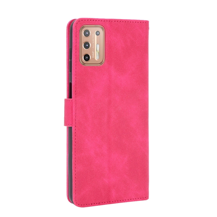 For Motorola Moto G9 Plus Solid Color Skin Feel Magnetic Buckle Horizontal Flip Calf Texture PU Leather Case with Holder & Card Slots & Wallet